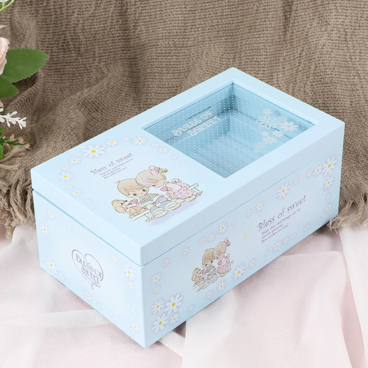 1pc Music Box With Transparent Lid Twirly Dancing Girl Musical Case Container Jewelry Case Versatile Music Jewelry Storage Box