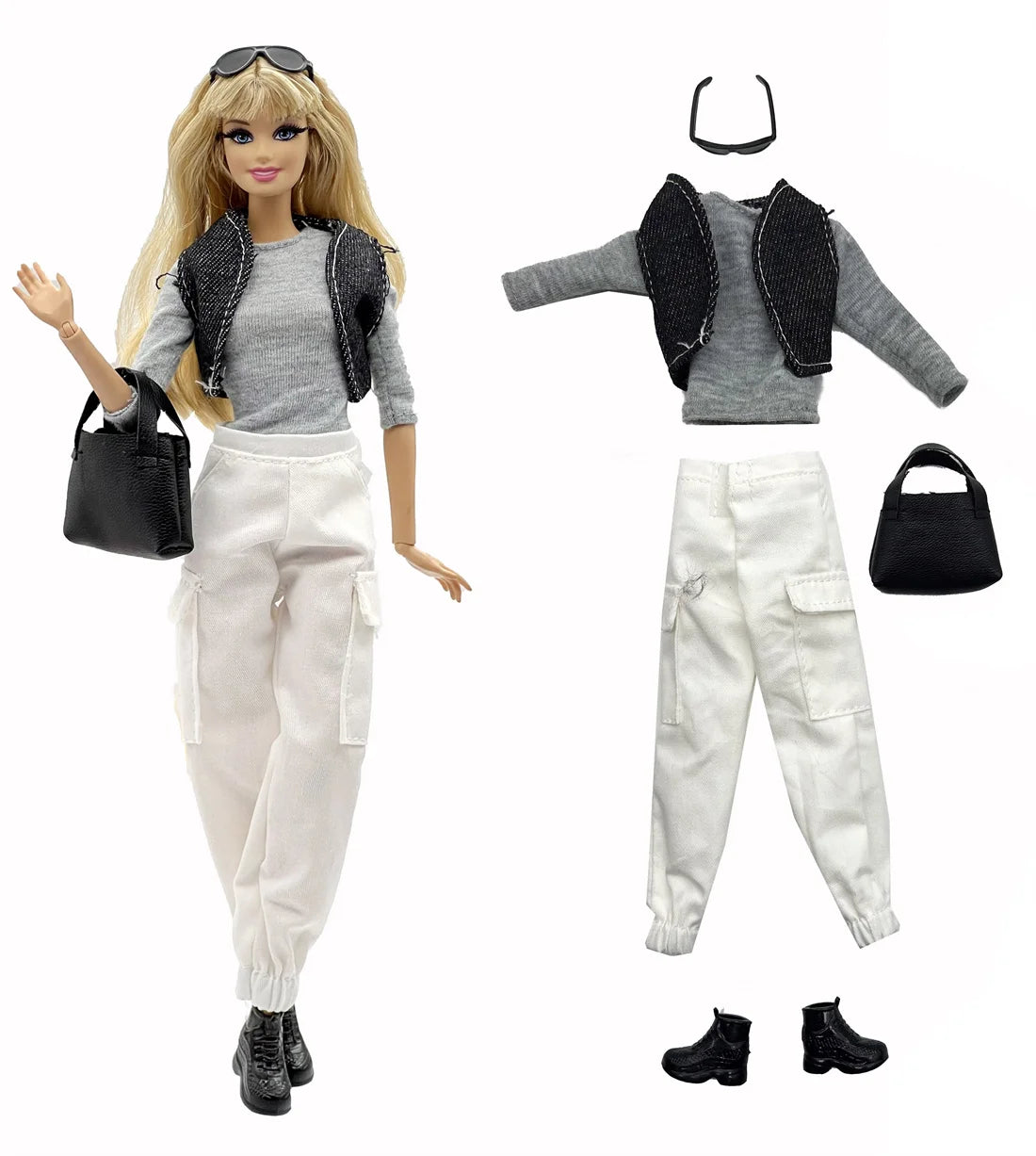 1 Set Cloth Doll Accessories Fashion Model Casual Wear Cool Clothes for 30cm Barbie Doll Kids or Birthday Gift