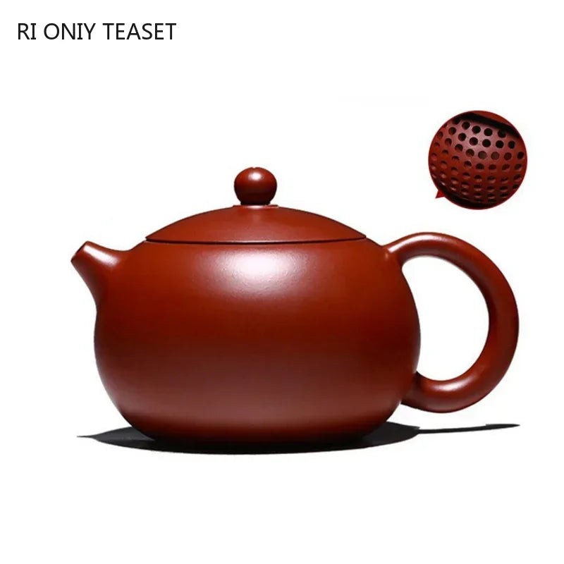 High-End Yixing Purple Clay Teapot Famous Handmade Ball Hole Filter Xishi Tea Pot Raw Ore Dahongpao Kettle Zisha Tea Set Gifts
