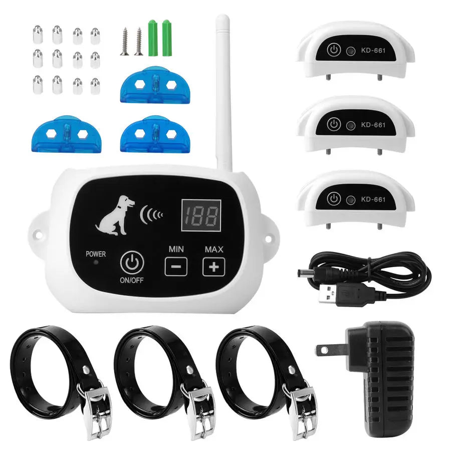 Retail Wireless Electric Dog Pet Fence Containment System Transmitter Collar Waterproof Drop Shipping 27g9