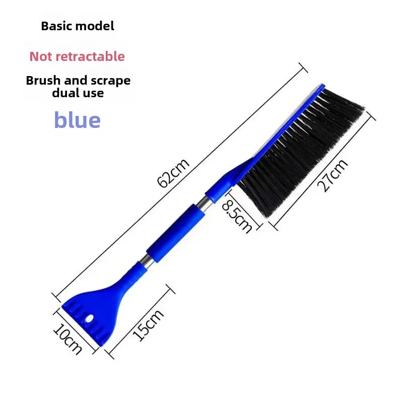 Car Snow Brush Ice Scraper Aluminum Alloy Long Handle EVA Sponge Grip Flexible Nylon Bristles Auto Windshield Snow Removal Broom