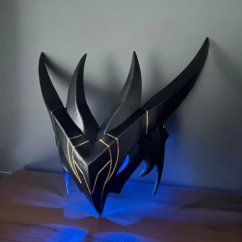 Game LOLS Heartsteel Yone Cosplay Props Mask Men Women Halloween Party Carnival Roleplay Accessories Resin Mask With LED Light