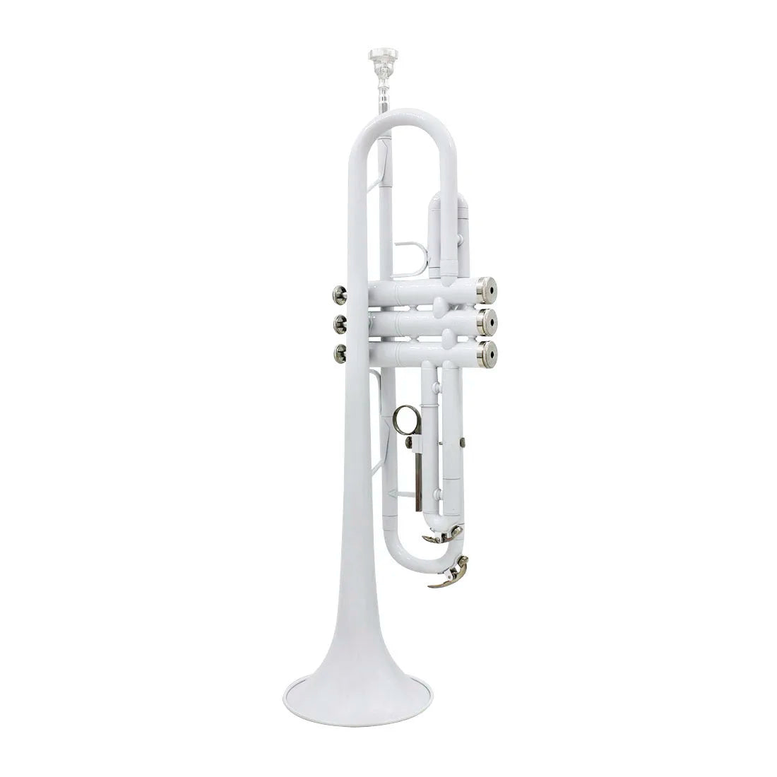 White Trumpet Bb Flat Brass Material Musical Trumpet With Mouthpiece Gloves Cleaning Cloth Box Accessories