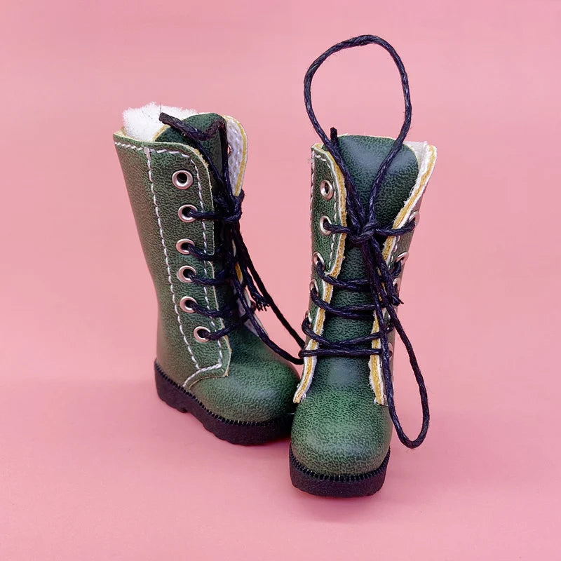 Tilda 3.2cm Doll Boots for Blythe Doll Toy,1/6 Mini Leather Dolls Shoes for Blyth Azone BJD,Casual Puppet Shoes Accessories