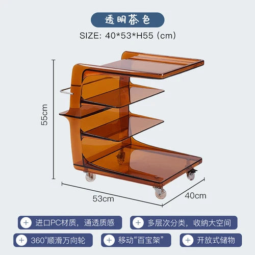 Unique Acrylic Side Table Nightstands Mobile Small Dining Coffee Table Hotel Center Mesa Auxiliar Salon Living Room Furniture