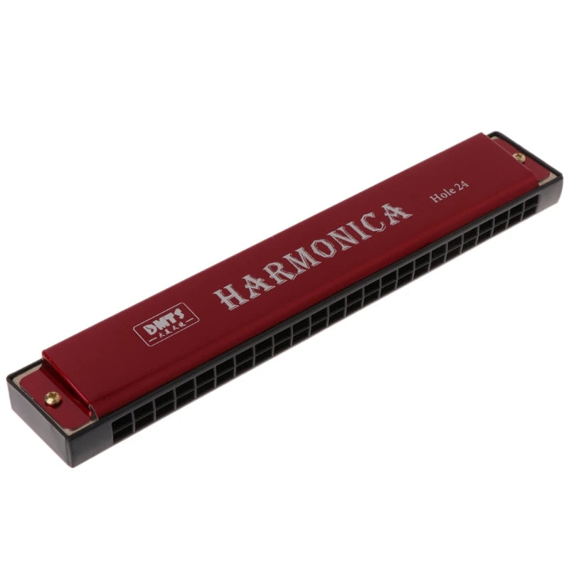 Professional 24 Hole Harmonica Key of C Mouth Metal Organ for Beginners