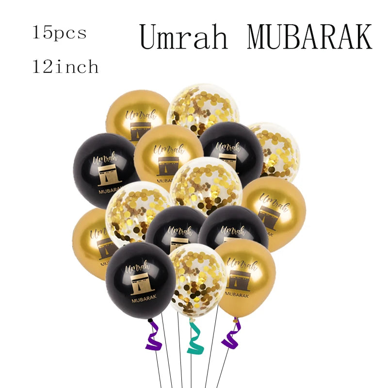 Hot Stamping Eid Mubarak Disposable Paper Plate Cup Napkin Islamic Muslim Eid Al Adha Home Party Decor Ramadan Kareem Supplies