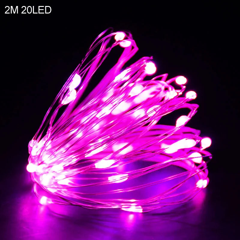 2M 20LED Santa Claus Snowflake LED Light String Christmas Decoration for Home Xmas Tree Ornament 2024 Navidad Kids Gift New Year