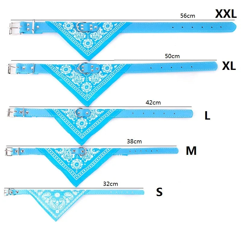 Adjustable Dog Bandana Leather Printed Soft Collar for Dog Pet Supplies Cat Scarf Collar for Chihuahua Puppy Pet Neckerchief