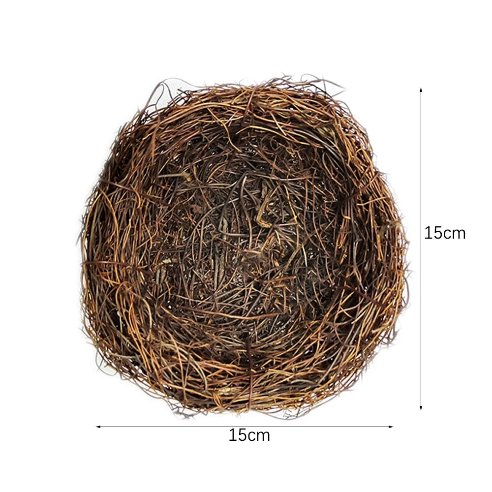 10-15Cm Easter Artificial Bird Nest Easter Eggs Natural Rattan Nest Eggs Storage Easter Decoration 2024 Kids Diy Craft Supplies