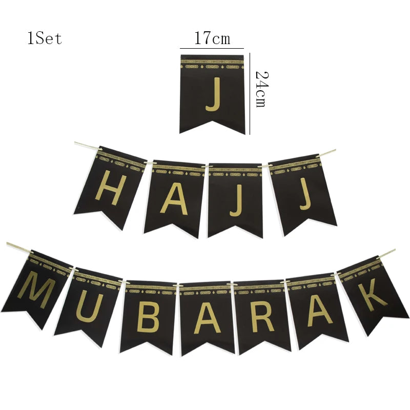 Eid Mubarak Black Gold Disposable Paper Plates Cups Napkins Ramadan Kareem Islamic Muslim Eid Al Adha Party Decor Supplies