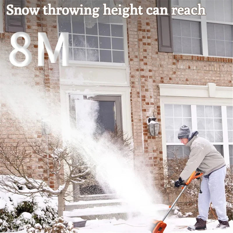 Snow Removal Machine Electric Snow Plow Hand-Pushed Snow Blower Small Snow Clearing Equipment for Road Snow Shoveling