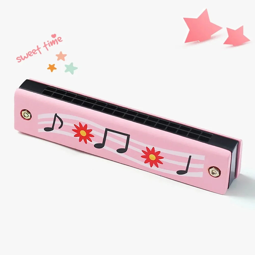 Wooden Harmonica Multicolored for Children 16 Holes Harmonica Mouth Organ Kids Music Instrument Educational Toy Gift