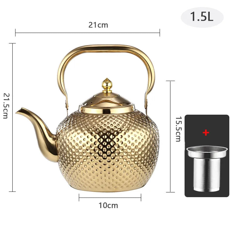 1.2/1.5/2l Teapot 304 Stainless Steel Water Tea Kettle Induction Cooker Stove Tea Pot Drinkware Kitchen Accessories