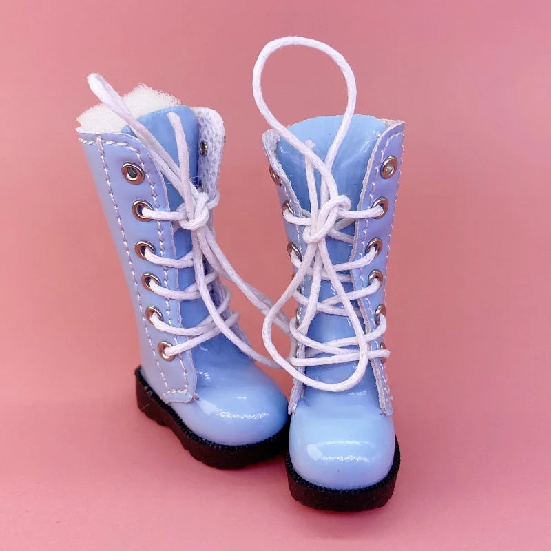 Tilda 3.2cm Doll Boots for Blythe Doll Toy,1/6 Mini Leather Dolls Shoes for Blyth Azone BJD,Casual Puppet Shoes Accessories