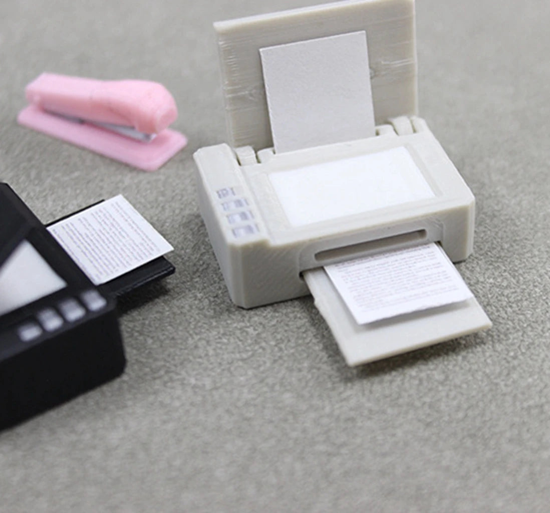 1/12 Scale Dollhouse Miniature Stationery Emulates Printer Office Scene Model Prop BJD Doll Accessories Toys