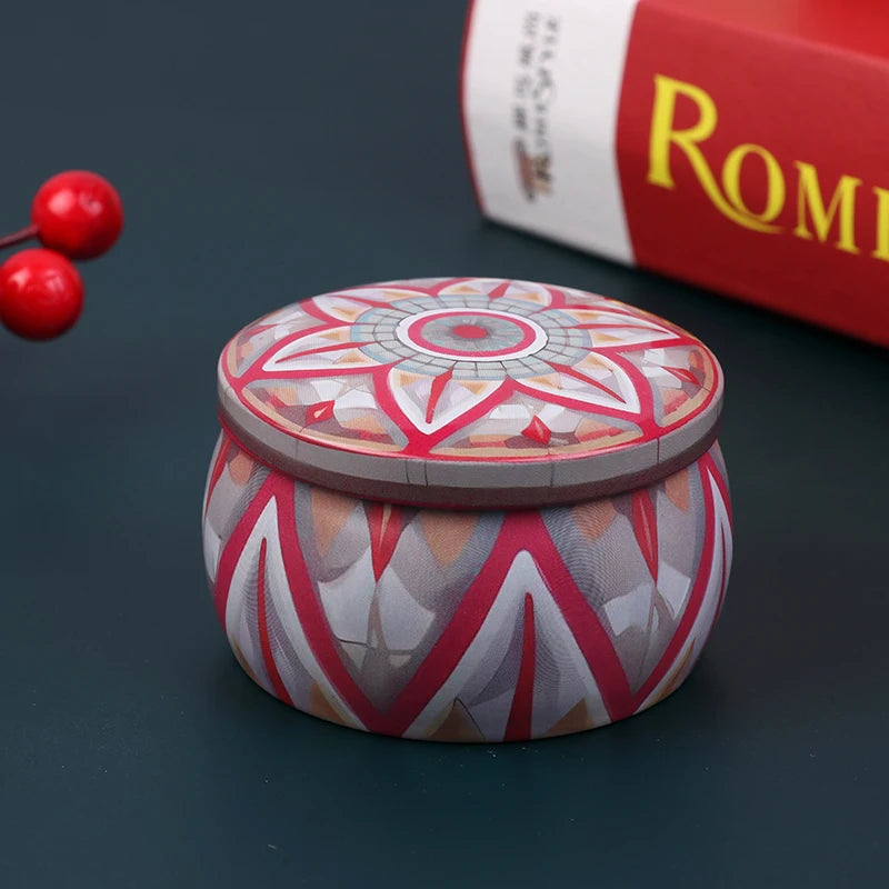 1PC Vintage Candle Tin Can Candy Cookie Storage Box Dry Spice Storage Jar Suitable DIY Candle Cosmetic Ointment Making Christmas