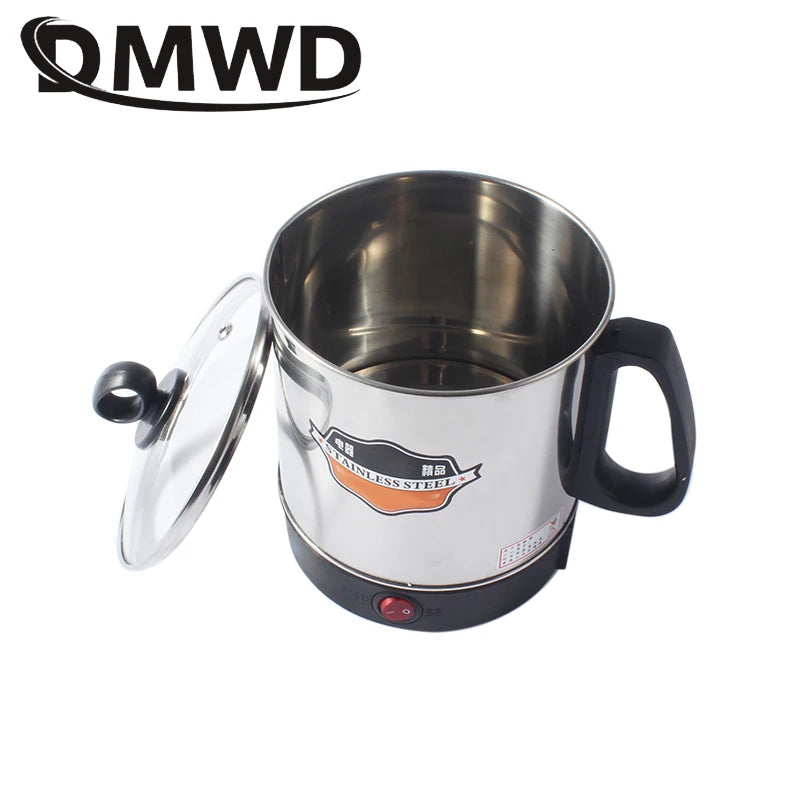 Stainlesss Steel Electric Kettle Water Heating Boiler Tea Pot Cup Portable Travel Mini Hotpot Skillet Food Cooking Noodle Cooker