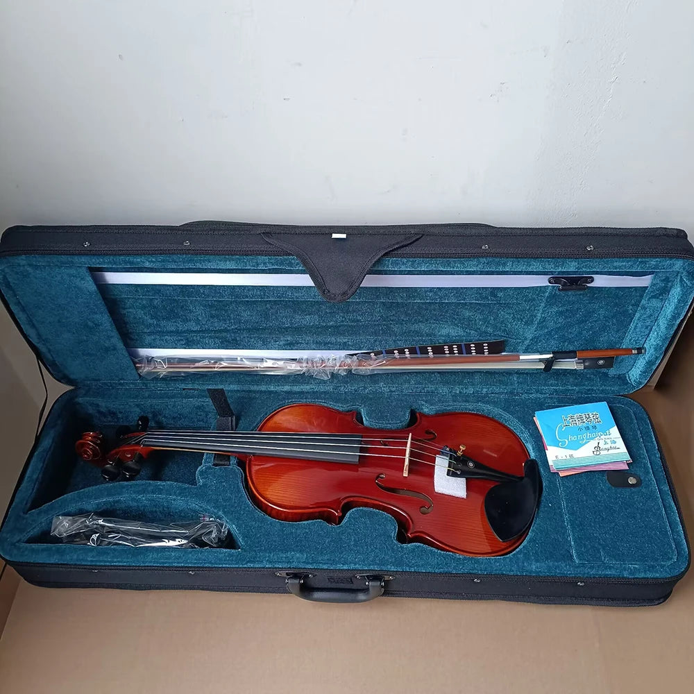 High Flame Maple Handmade Violin 4/4 3/4 1/2 1/4 바이올린 كمان Stradivari Vionlino Set Beginner Professional Musical Instrument