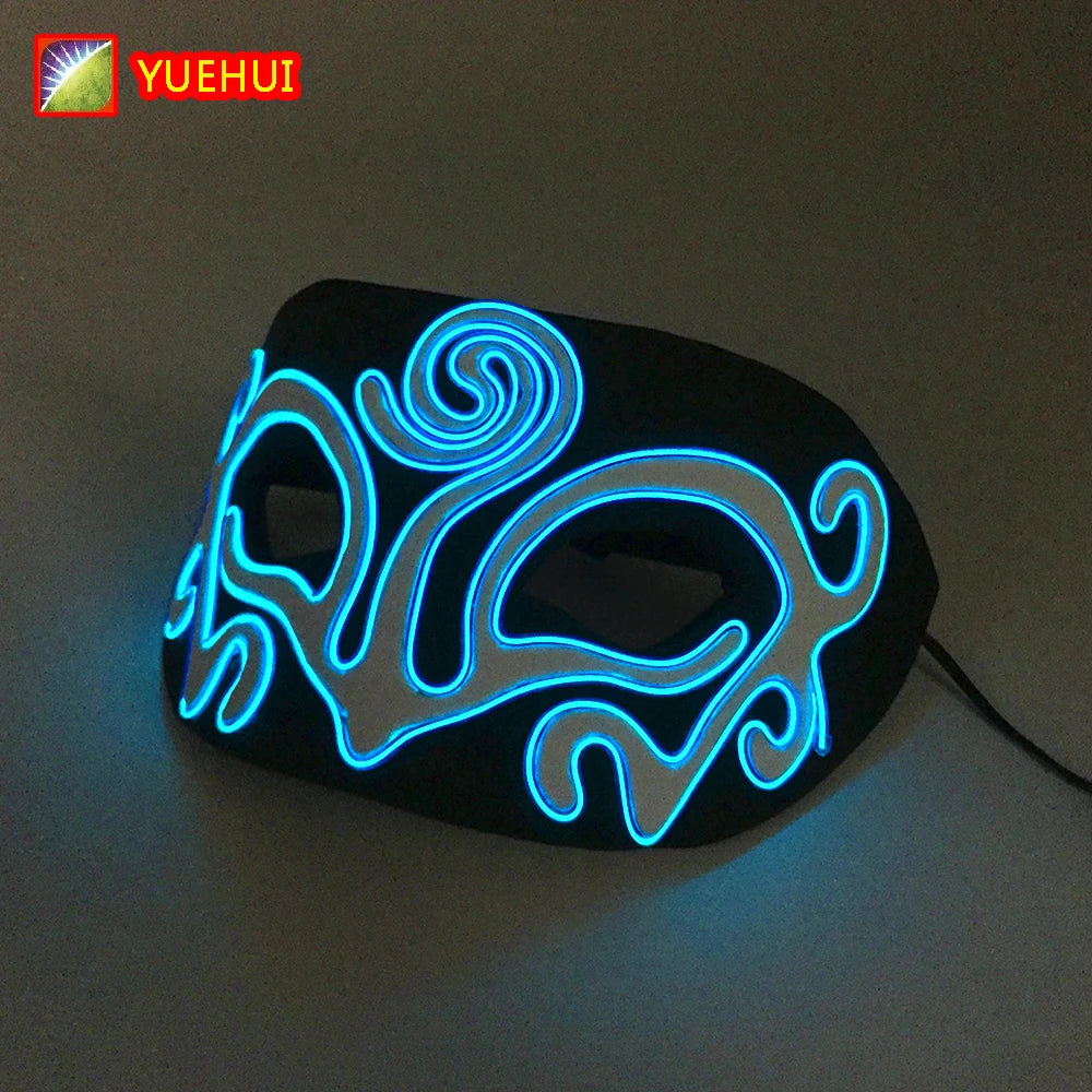 Halloween 10 Colors LED Neon El Wire Mask Cosplay Luminous Fox Mask Dance Party Dress Accessories