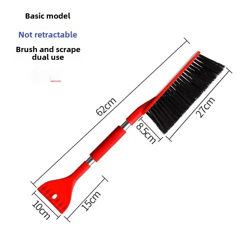 Car Snow Brush Ice Scraper Aluminum Alloy Long Handle EVA Sponge Grip Flexible Nylon Bristles Auto Windshield Snow Removal Broom