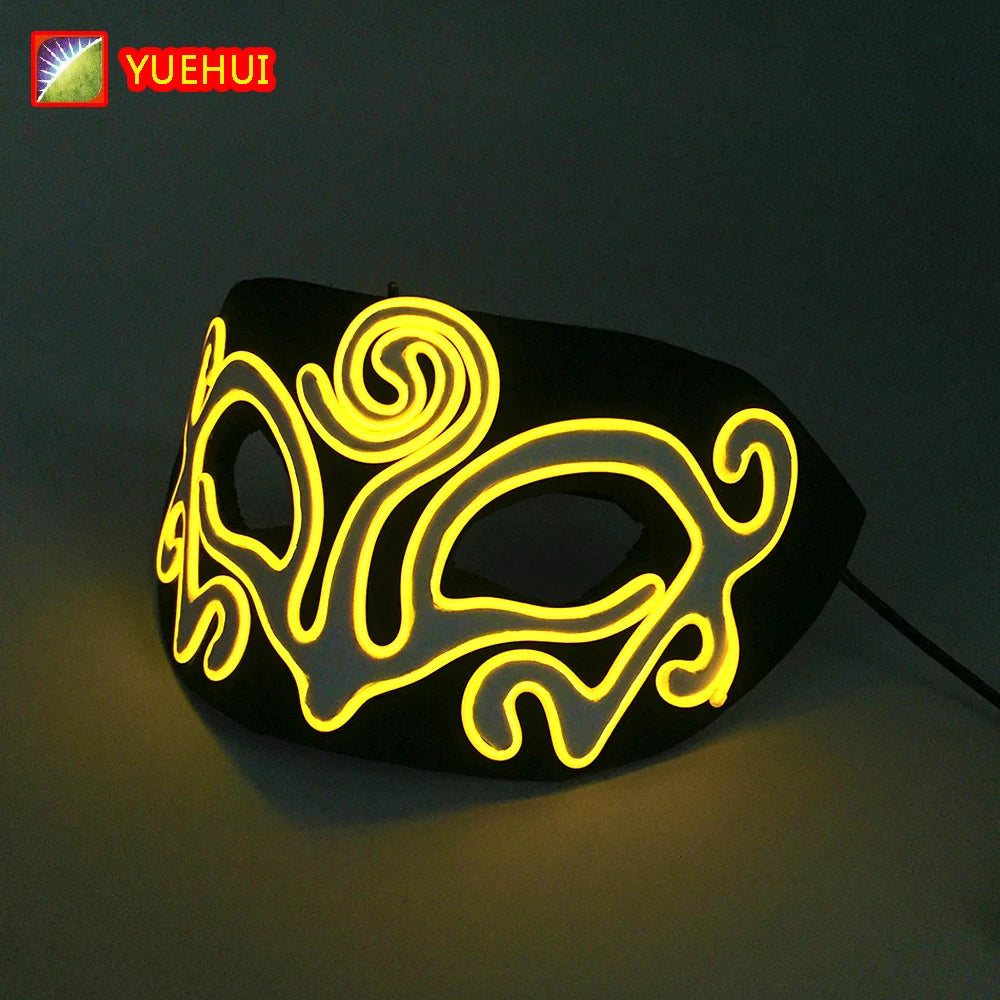 Halloween 10 Colors LED Neon El Wire Mask Cosplay Luminous Fox Mask Dance Party Dress Accessories
