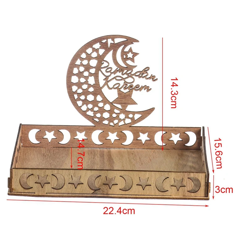 Wooden Pendant EID Mubarak 2024 Ramadan Decoration for Home Kareem Ramadan and Eid Decor Eid AL Adha Islamic Muslim Decor