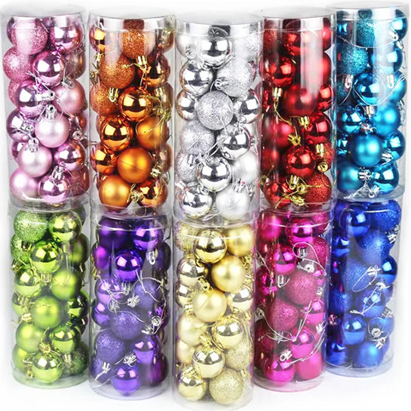 24/36pcs Christmas Ball Christmas Tree Ornament Home Christmas Hanging Pendant New Year Party Decoration Gift Navidad