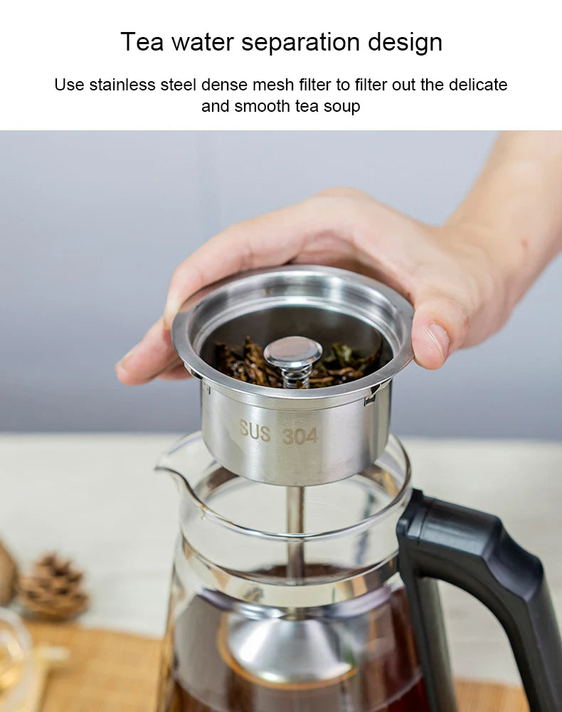 1L Electric Kettle Coffee Tea Maker Thermos Black Pu 'Er Glass Tea Maker Automatic Steam Spray Teapot Kettles Health Pot EU US