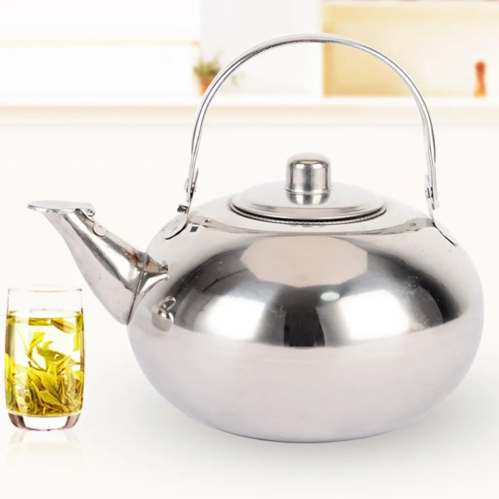 1L /1.5l/2l Teapot Stainless Steel Coffee Tea Kettle With Infuser Filter Black Oolong Tea Jug Home Office Tea/Coffee Tools Pot