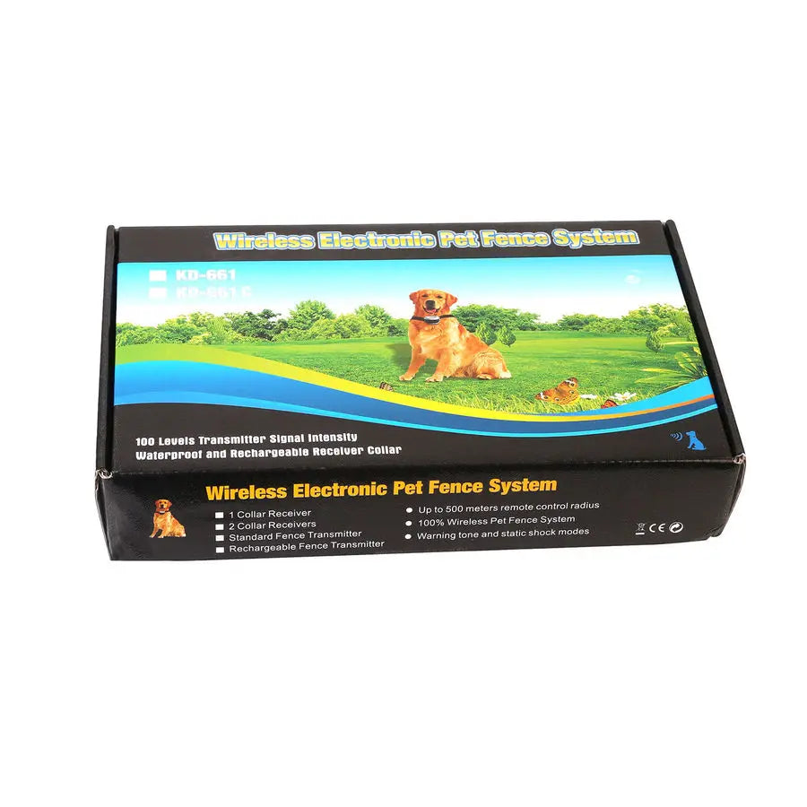 Retail Wireless Electric Dog Pet Fence Containment System Transmitter Collar Waterproof Drop Shipping 27g9