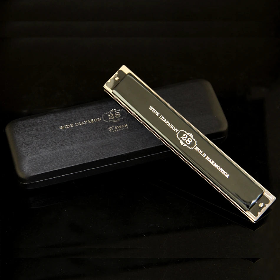 High-End Harmonica Swan 28 Hole Harmonica Polyphony Accent C Adult Students Beginners Professional Performce Harmonica