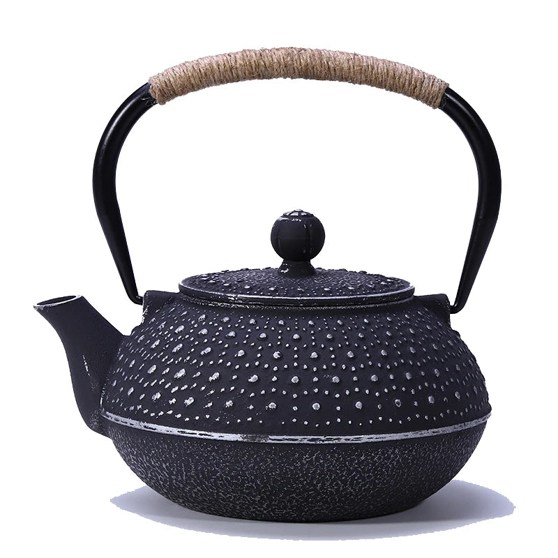 900ML Japanese Style Cast Iron Teapot With Stainless Steel Infuser Strainer Plum Blossom Cast Iron Tea Kettle for Boiling Water