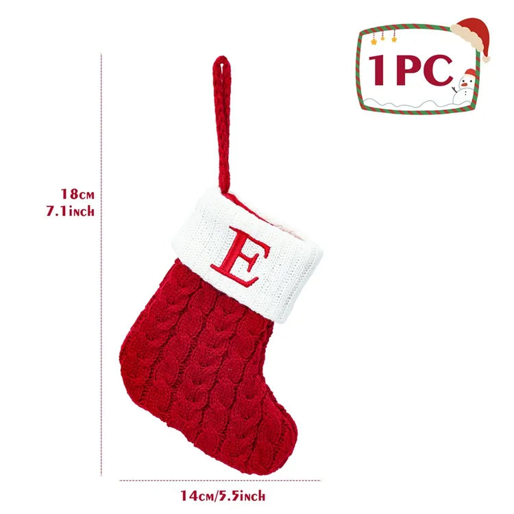 Christmas Alphabet Knitting Socks Christmas Tree Ornaments Christmas Decorations for Home 2023 Navidad Noel 2024 Xmas Gift