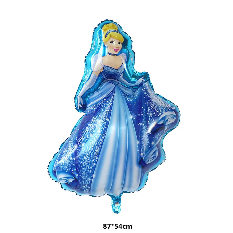 Large Princess Foil Helium Balloons Belle Snow White Cinderella Elsa Girl Birthday Party Decoration Kids Toys Air Globos Supplie