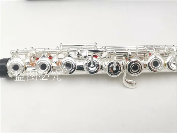Flute Professional Cupronickel Opening C Key 16 17 Hole 677H Flute Silver Plated Musical Instruments With Case and Accessories