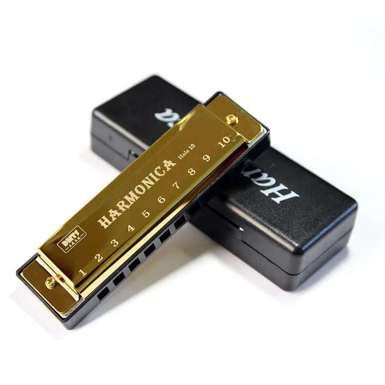 Diatonic Harmonica 10 Holes Blues Harp Mouth Organ Key of C Professional Musical Instruments Color Black ABS Comb