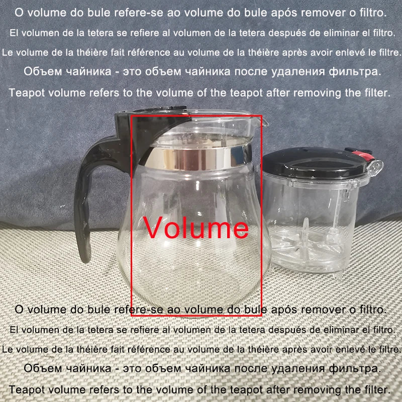 High Quality Heat Resistant Glass Tea Pot Chinese Teaware Kung Fu Tea Set Puer Kettle Coffee Glass Pot Convenient Office TeaPot