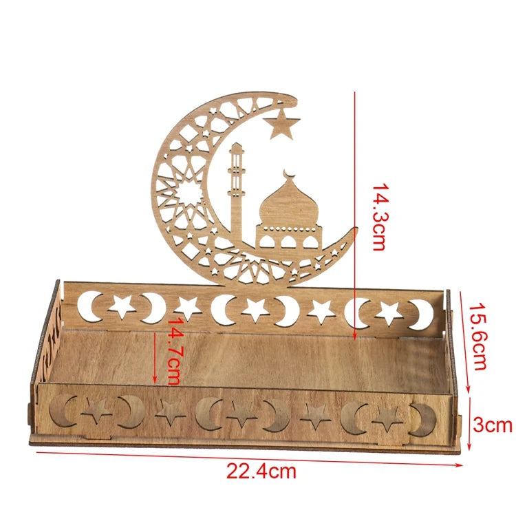 Wooden Pendant EID Mubarak 2024 Ramadan Decoration for Home Kareem Ramadan and Eid Decor Eid AL Adha Islamic Muslim Decor