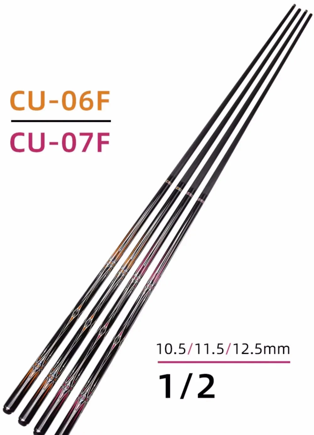 Cuppa 58" New Challenge Carbon Energy Billiard Pool Cue Stick 10.5/11.5/12.5mm Set