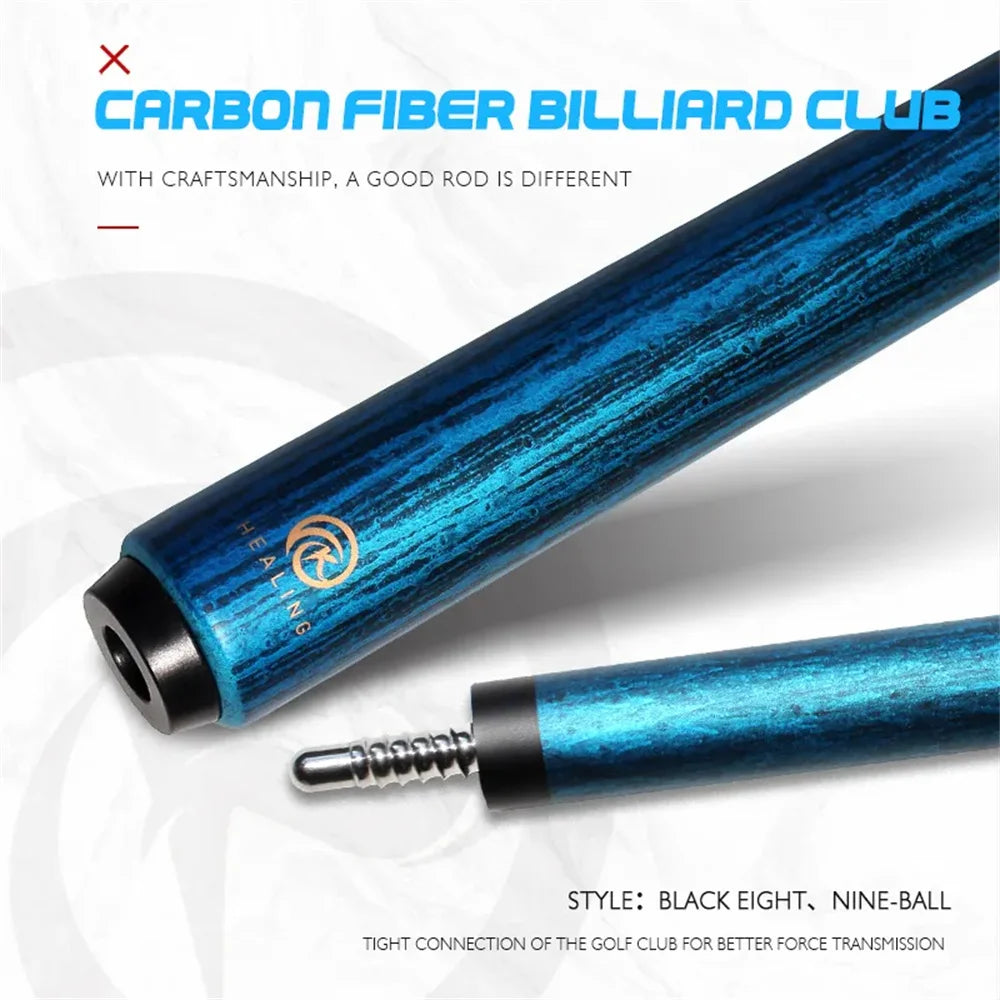 Billiard Cue Carbon Fiber Billiard Stick 12mm Tip Radial Joint 1/2 Billiard Pool Cues Play/Break/Snooker Cue 1430mm/56" 19-21oz