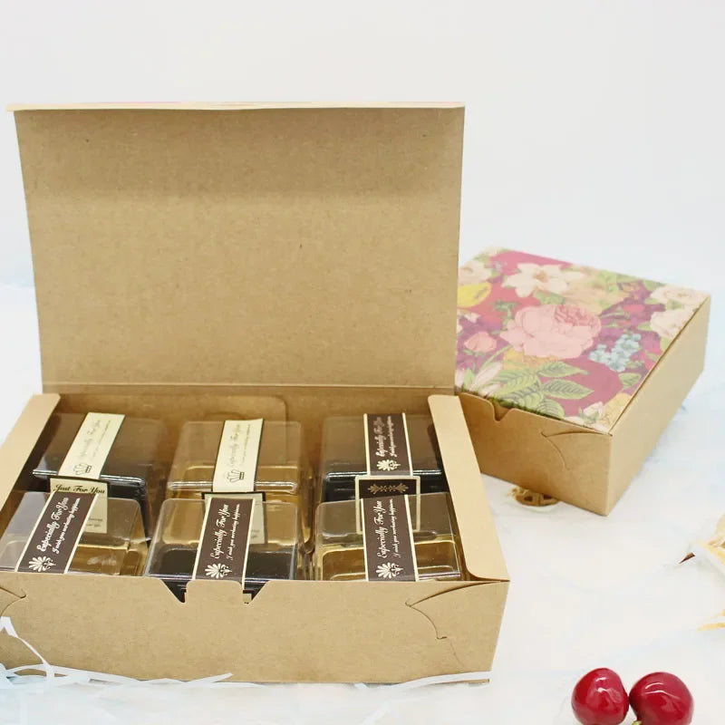 20pcs Gift Box Kraft Paperboard Box Cookie Packaging Box Macaron Box Diwali Gifts Boxes for Sweets Chocolate Box Packaging