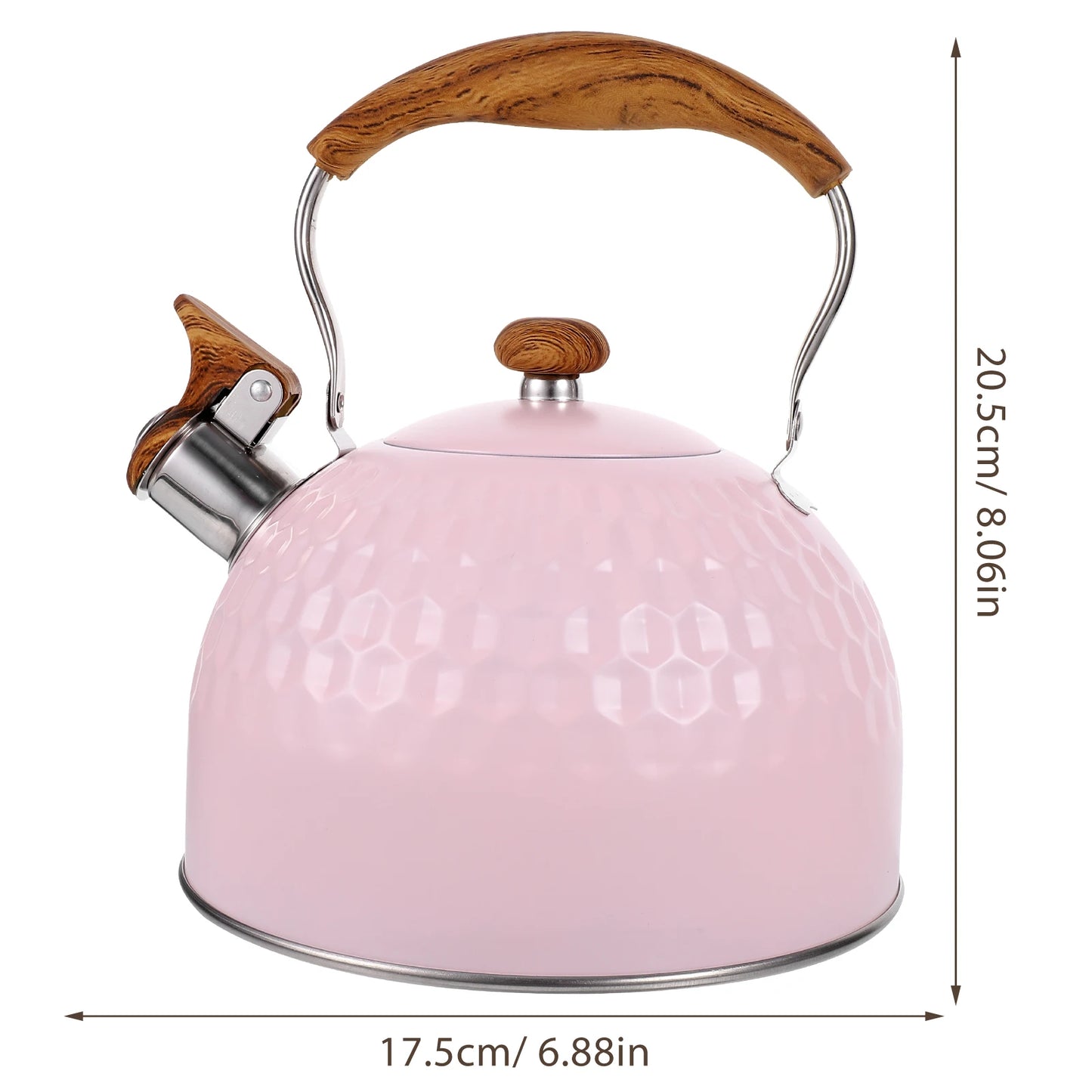Stainless Steel Kettle Practical Pink Tea Kettles Pots Whistling Teakettle for Boiling Water Gas Stoves Heating Convenient