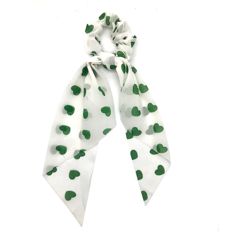 Chiffon Hair Scrunchies Women Fashion Pearl Ponytail Holder Hair Tie Hair Rope Rubber Bands Hair Accessories Bowknot Headwear