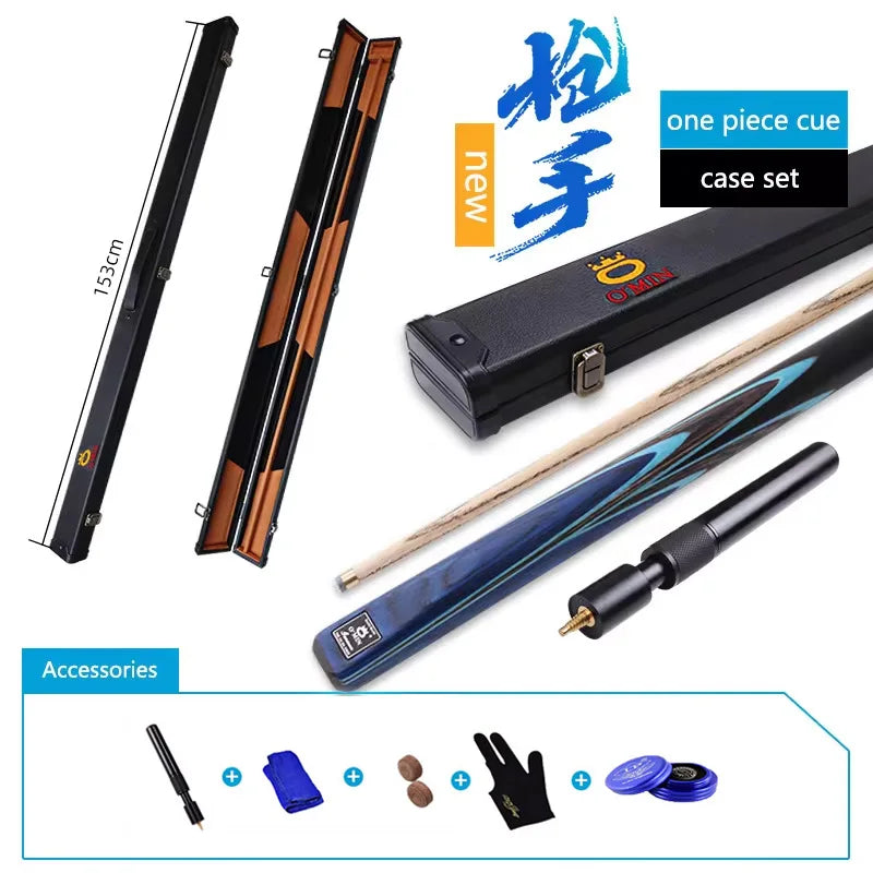 OMIN-Gunman the New Generation Billiard Stick Ash Shaft Snooker Case Supplies 3/4 Split Pool One Piece Cue Tip Size 10mm 9.5mm