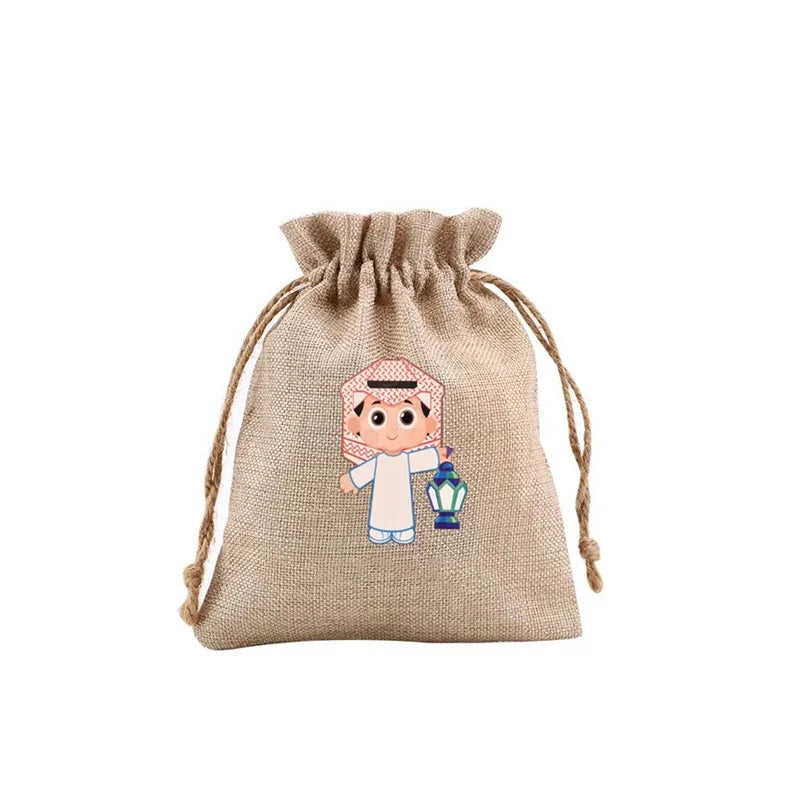 5pcs Kid Boy Girl Eid Ramadan Mubarak Gift Present Bags Money Wallet Happy Al Adha Muslim Islamic Kareem Iftar Party Decoration