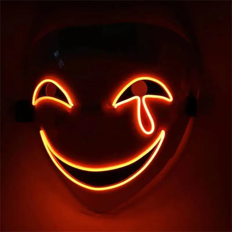 Luminous Mask Soft Light Abs Scary Clown Mask Show Party Clothing Stand Out in the Crowd Halloween Led Mask Led Light Mask 2aa