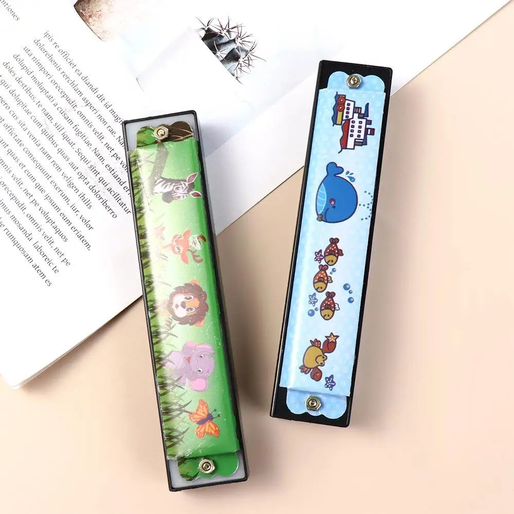Metal Painted Harmonica 16 Holes Educational 16 Holes Harmonica Cute Montessori Mouth Organ Children Gift