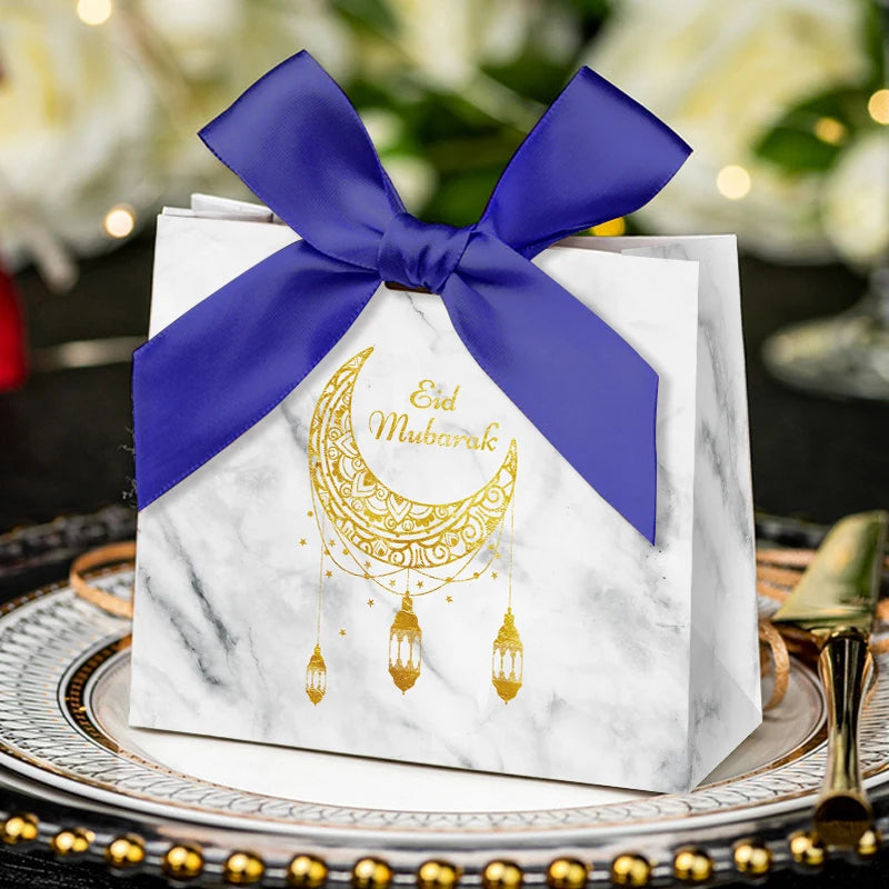 Eid Mubarak Candy Box Set Paper Packaging Gift Bag Party Favor Ramadan Gift Box Muslim Islamic Party Supplies Kareem Decoration