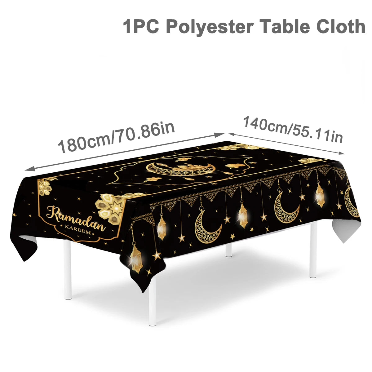 Eid Mubarak Tablecloths Ramadan Decoration for Home 2024 Islamic Muslim Party Decor Ramadan Tableware Supplies Eid Al Adha Gift